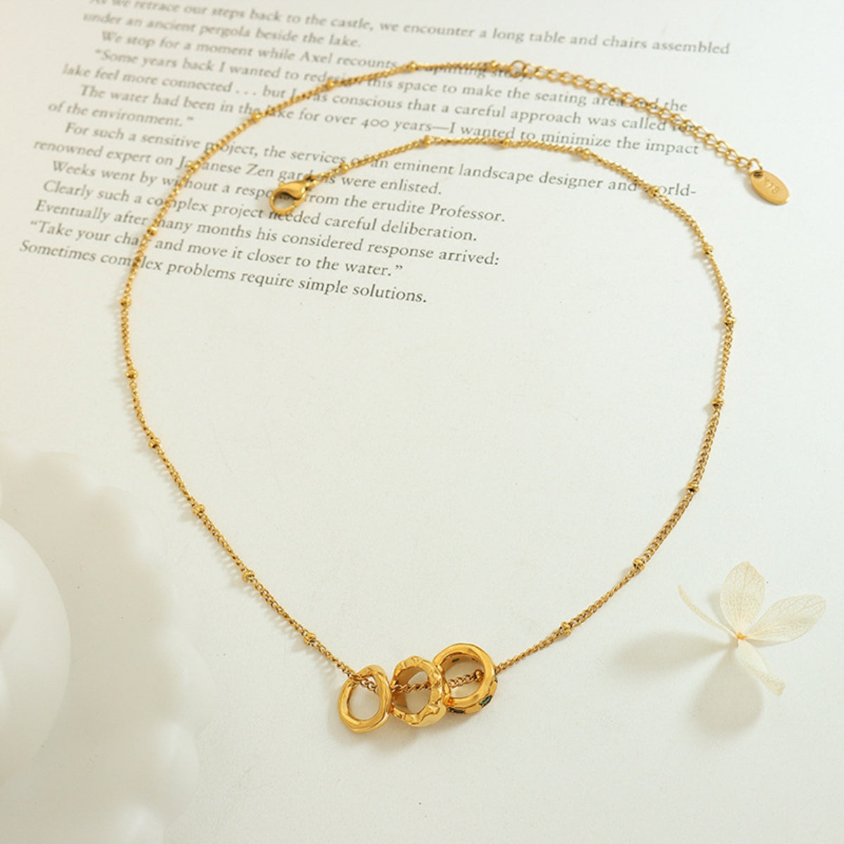 Titanium Steel Inlaid Zircon Pendant Necklace-Bijou Crush