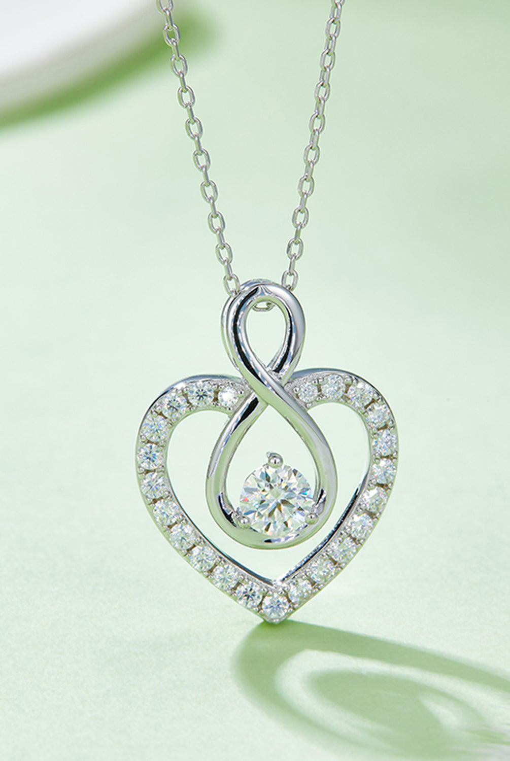 1 Carat Moissanite 925 Sterling Silver Heart Shape Necklace-Bijou Crush