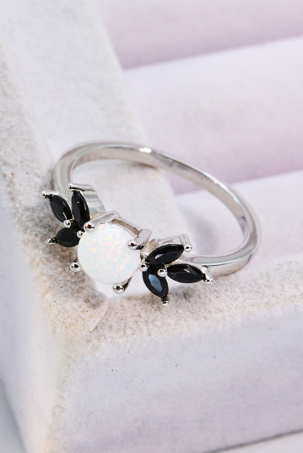 Opal and Zircon Contrast Ring-Bijou Crush