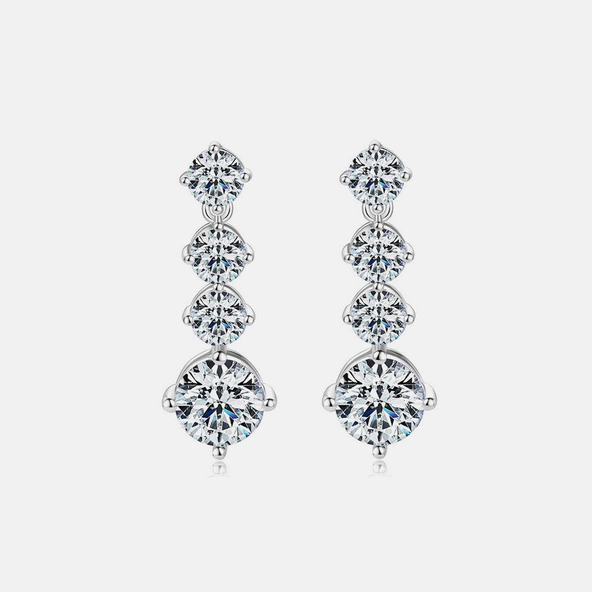 4 Carat Moissanite 925 Sterling Silver Earrings-Bijou Crush