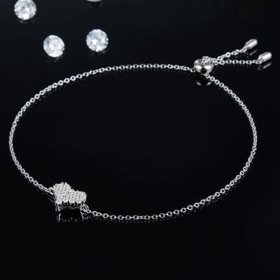 Moissanite 925 Sterling Silver Heart Bracelet-Bijou Crush