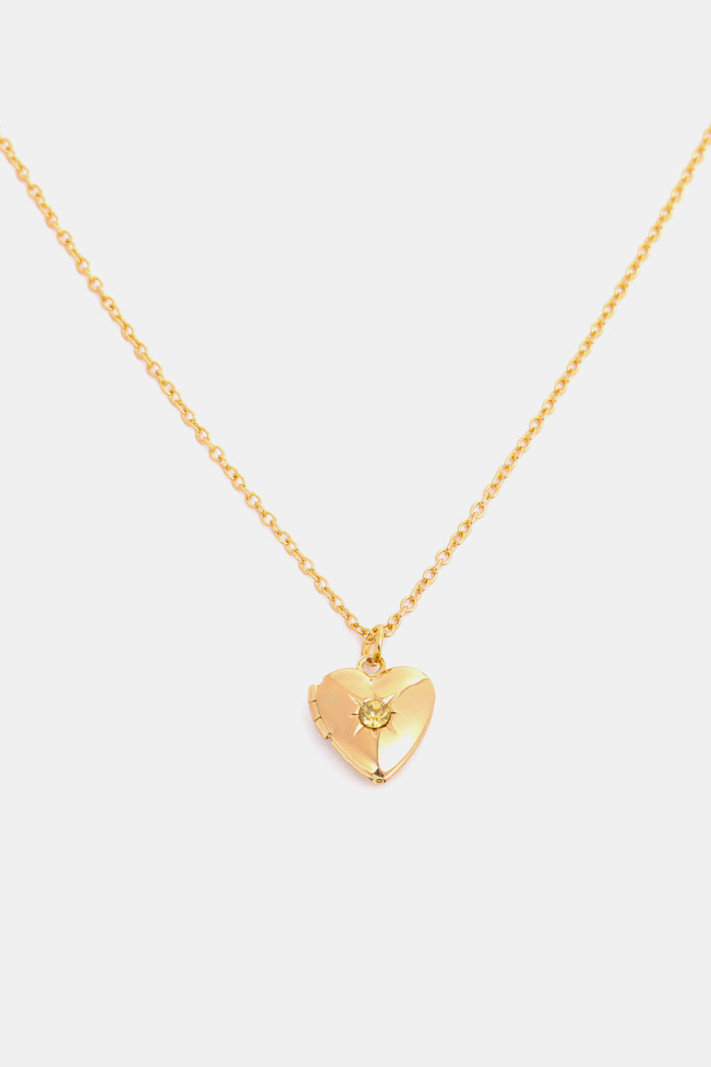 Zircon Heart Shape 14K Gold-Plated Pendant Necklace-Bijou Crush