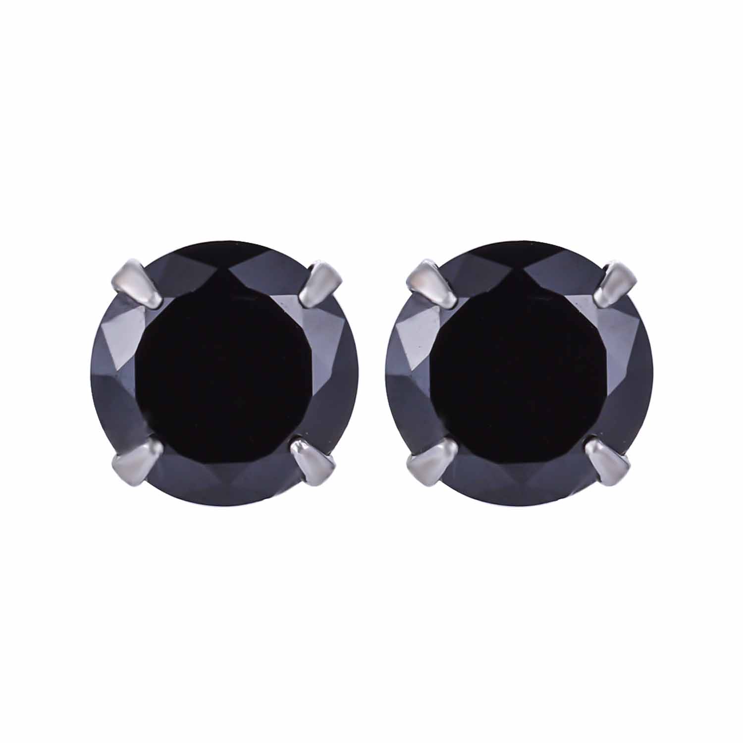 Simple CZ White 925 Sterling Silver Round Studs Earrings-Bijou Crush