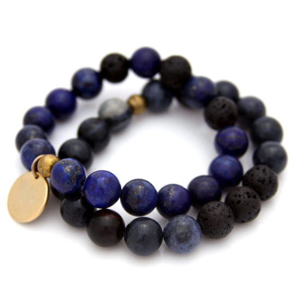 Blue Gemstone Bracelet Set-Bijou Crush