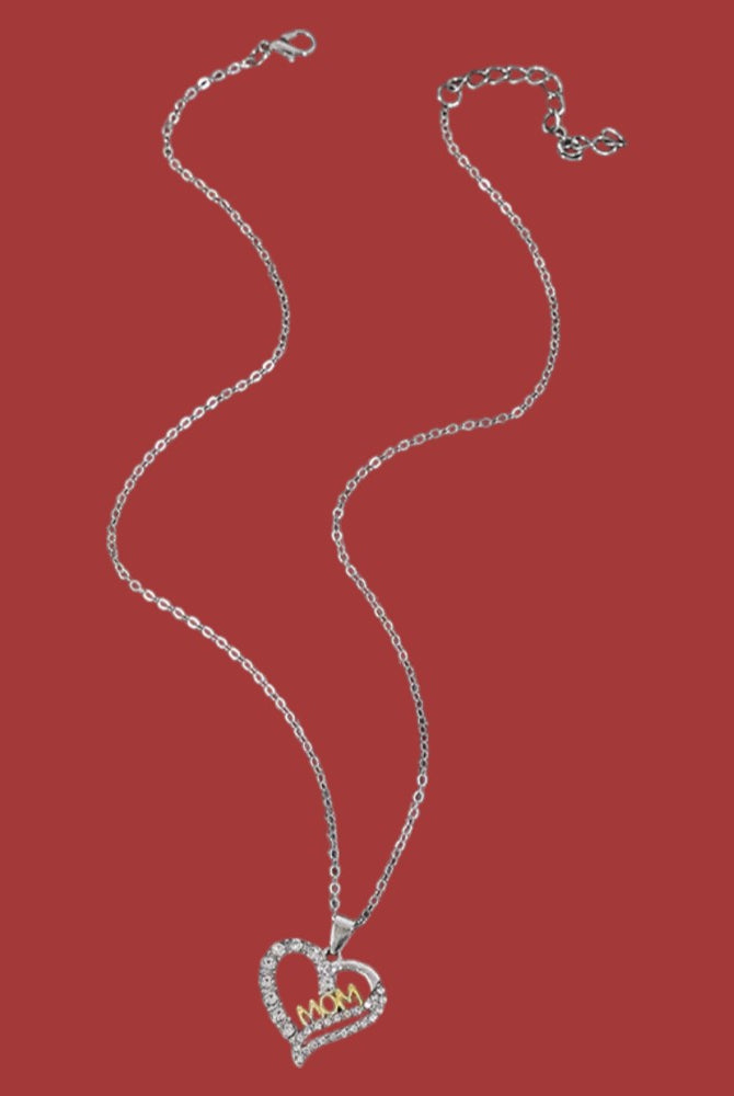 Alloy Inlaid Zircon Heart Pendant Necklace-Bijou Crush