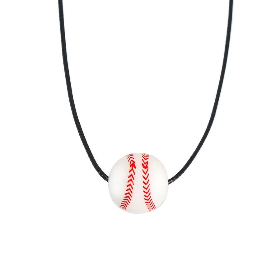 Simple Style Basketball 304 Stainless Steel Silica Gel Pendant Necklace-Bijou Crush