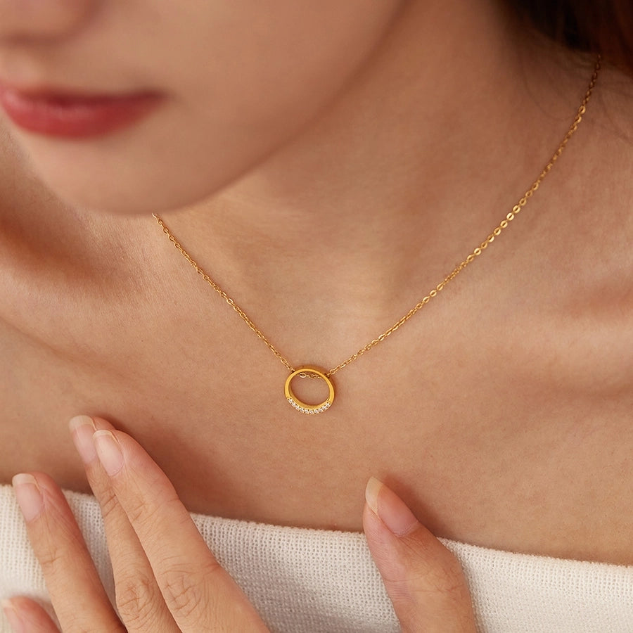 French Style Geometric Necklace – Sleek 304 Stainless Steel Charm-Bijou Crush