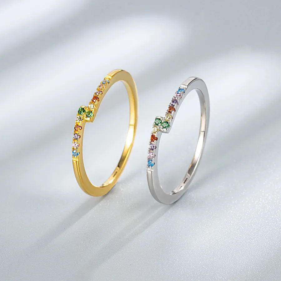 925 Sterling Silver Zircon Geometric Rings 925 Sterling Silver Rings-Bijou Crush