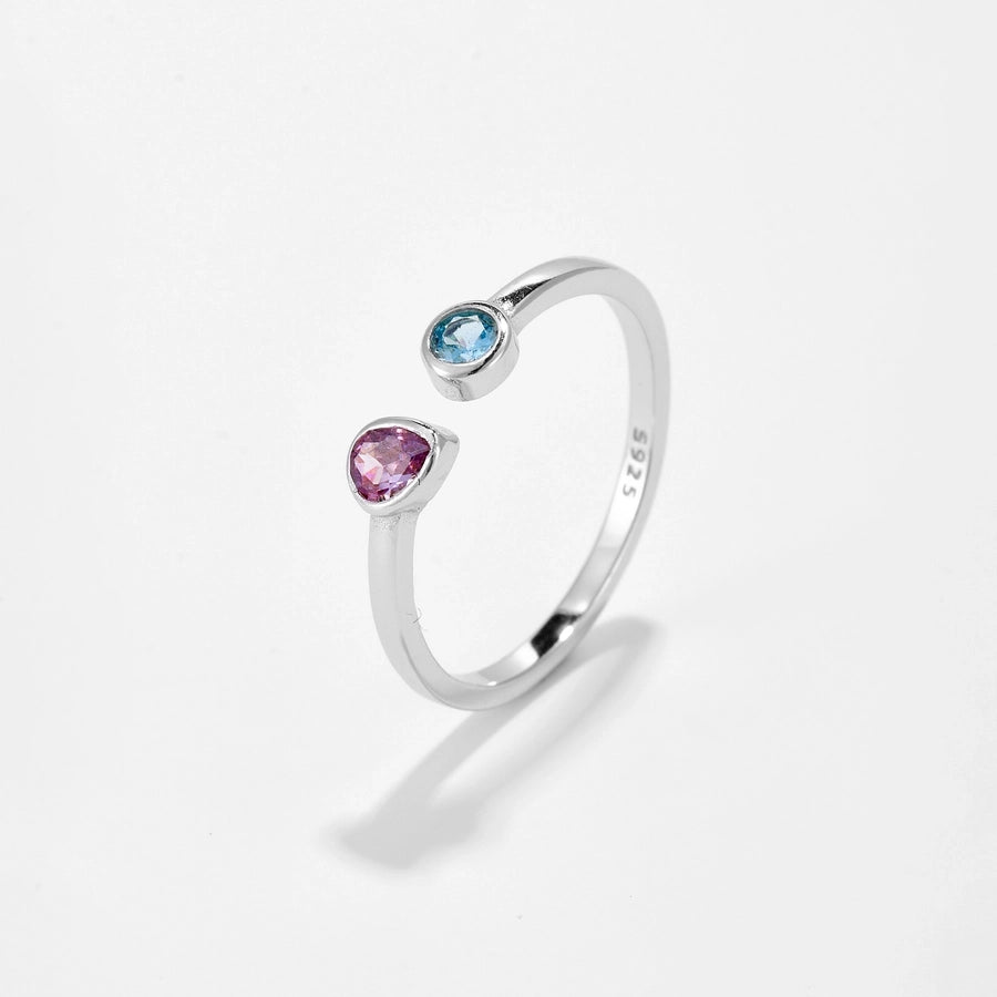 Shine On 18K Gold Plated & White Gold Plated Zircon Geometric Open Ring-Bijou Crush