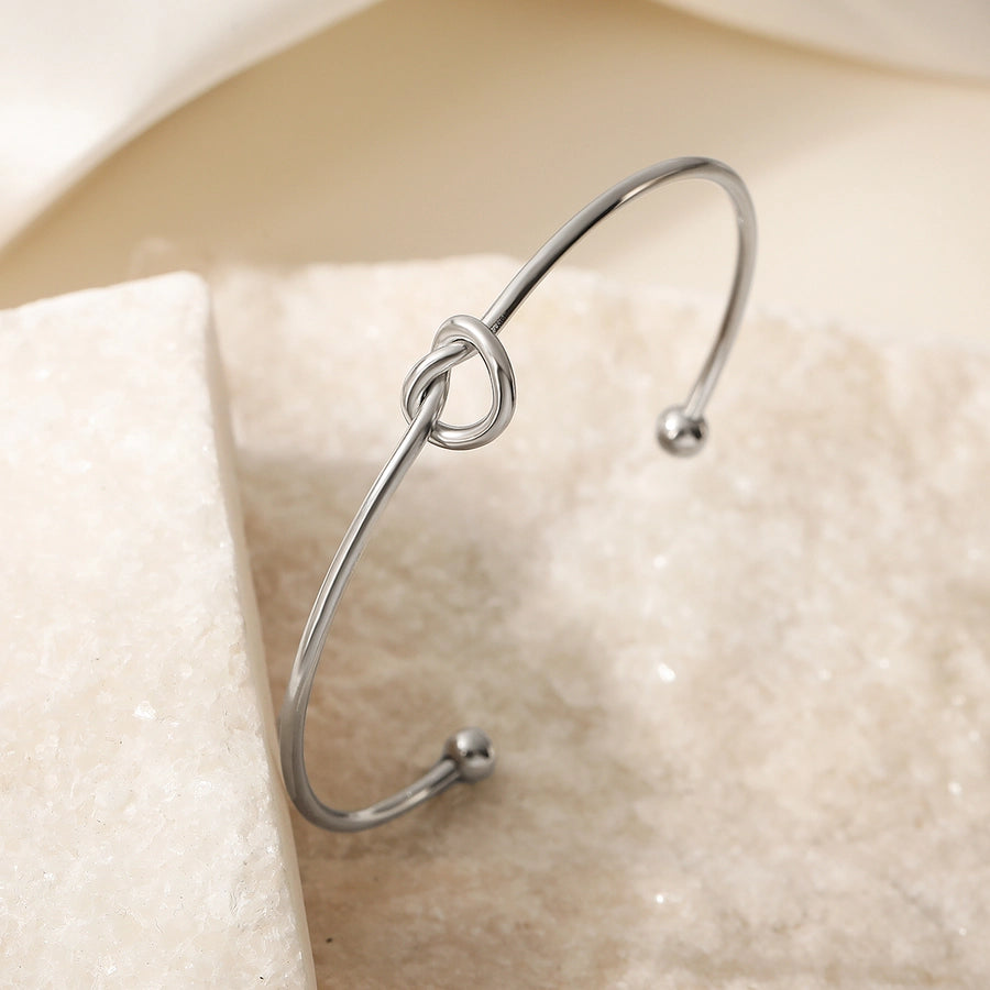 Solid Color 304 Stainless Steel Cuff Knot Bracelets In Bulk Stainless Steel Bracelets-Bijou Crush