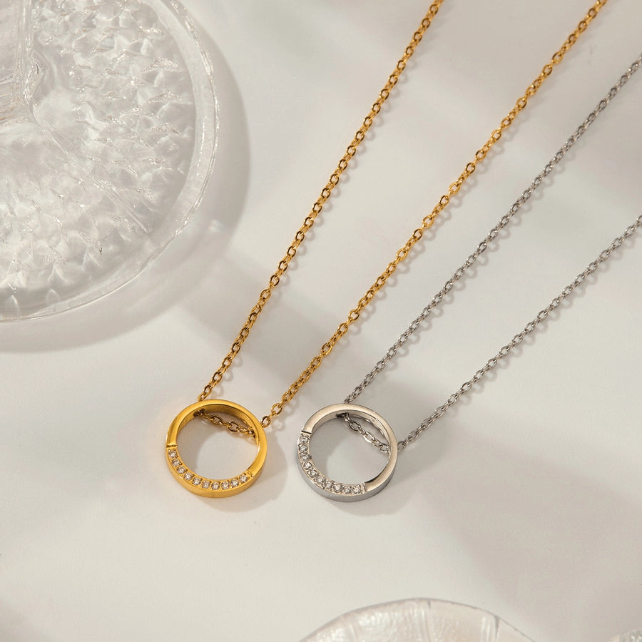 French Style Geometric Necklace – Sleek 304 Stainless Steel Charm-Bijou Crush