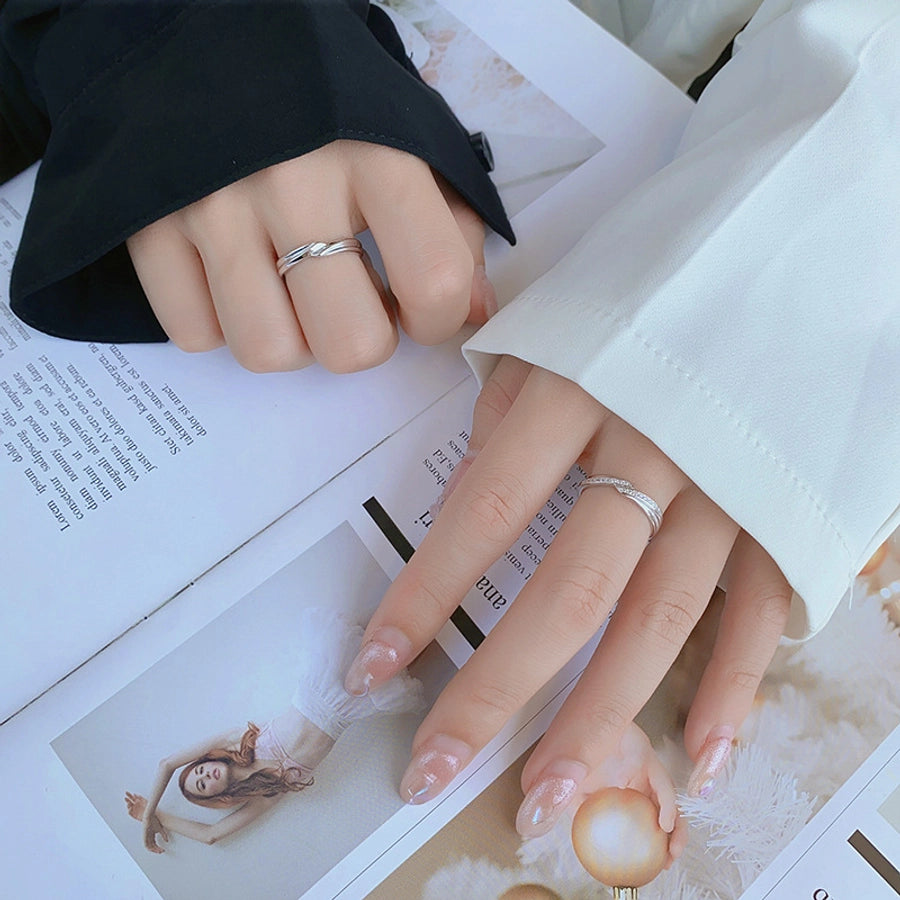 925 Sterling Silver Zircon Solid Color Rings-Bijou Crush