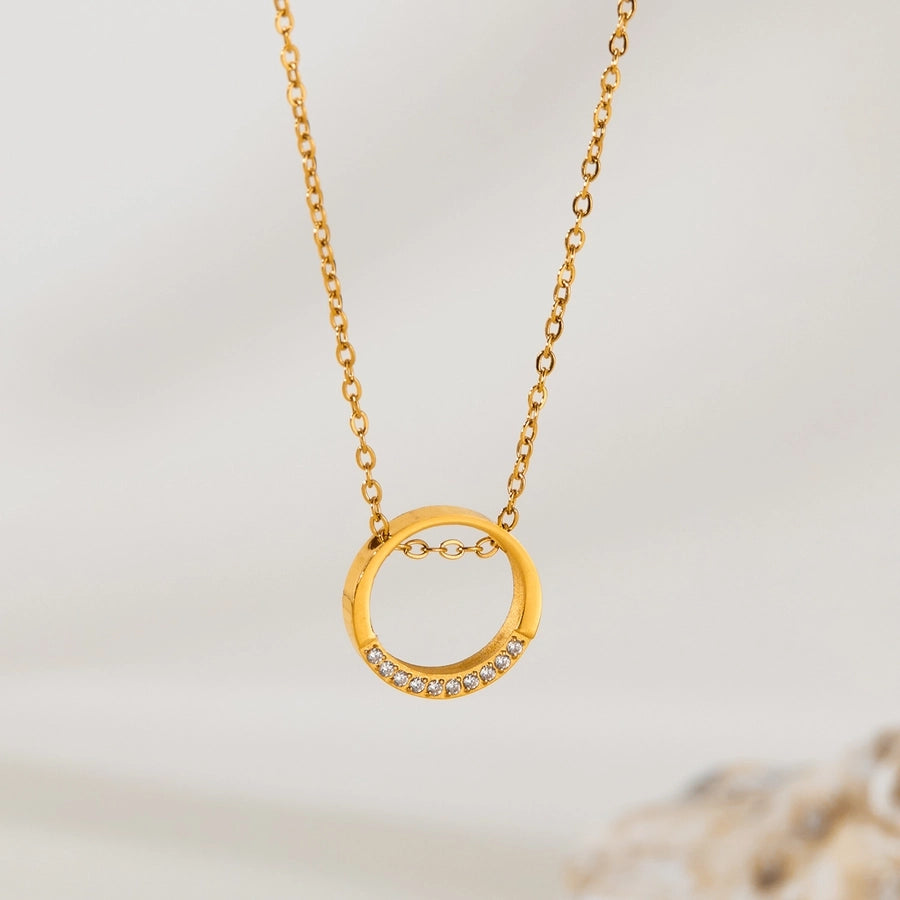 French Style Geometric Necklace – Sleek 304 Stainless Steel Charm-Bijou Crush