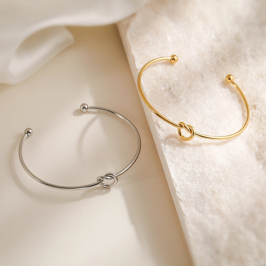 Solid Color 304 Stainless Steel Cuff Knot Bracelets In Bulk Stainless Steel Bracelets-Bijou Crush