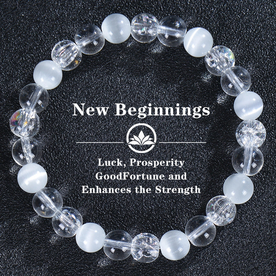 Handmade Natural Stone Bracelet – Timeless Round Gem Elegance-Bijou Crush