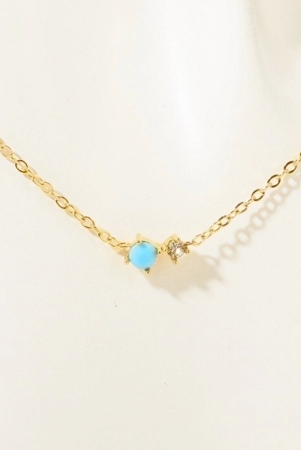 Retro Vibes Pendant Necklace - 18K Gold-Plated Stainless Steel with Sparkly Zircon-Bijou Crush