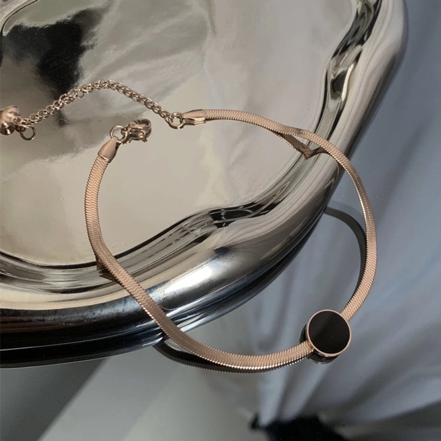 Trendy Letter Anklet in Titanium Steel Finish-Bijou Crush