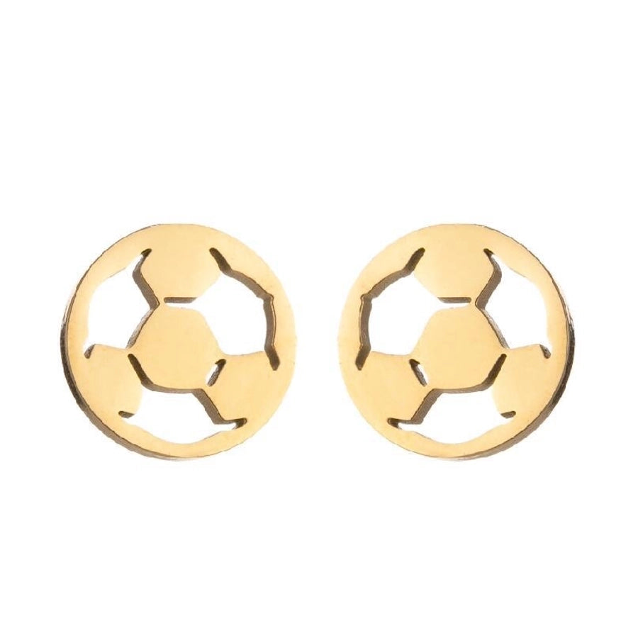 Fashion Letter Skates Ball Stainless Steel Plating Ear Studs-Bijou Crush