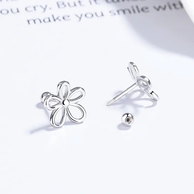 925 Sterling Silver Flower Drop Earrings-Bijou Crush