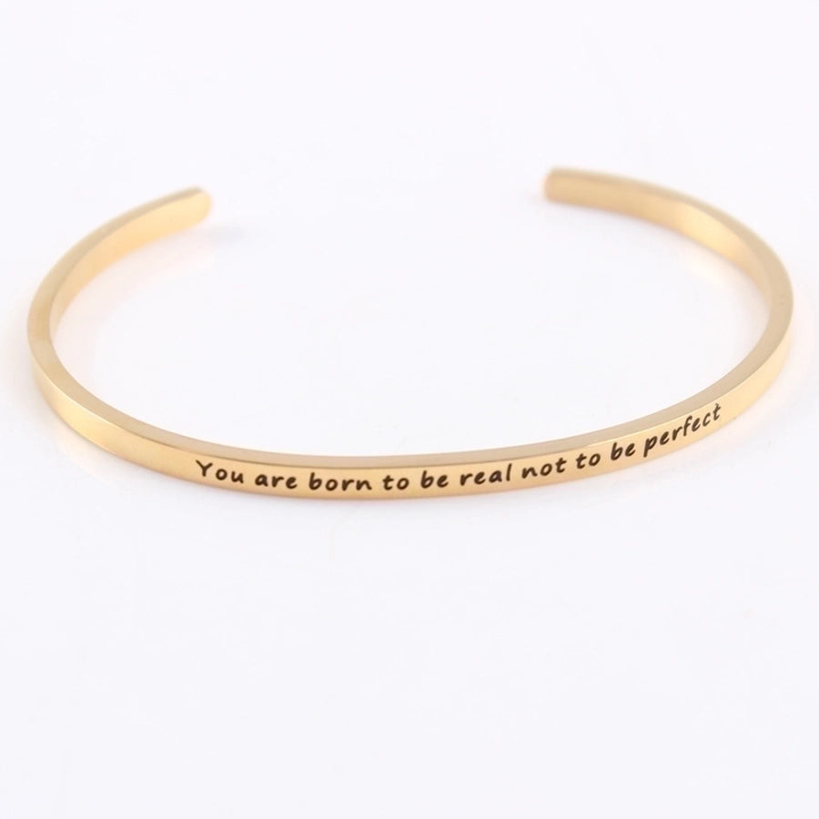 Quotes Letter Bracelet Bangle – 304 Stainless Steel-Bijou Crush