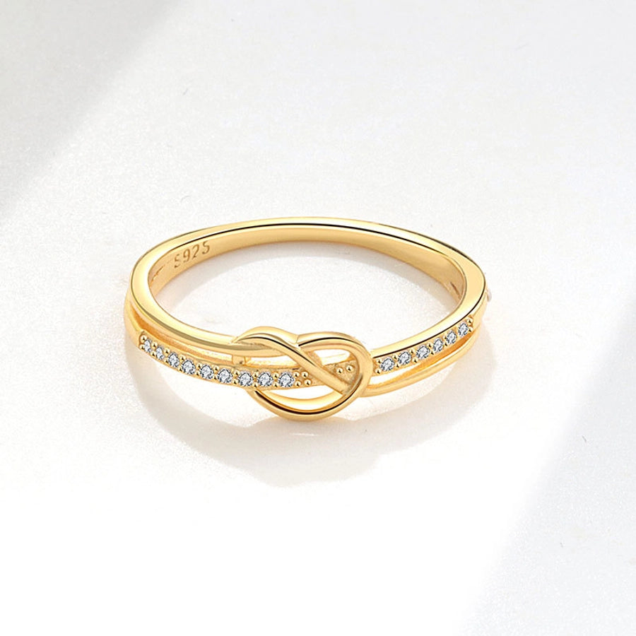 18K Gold-Plated Sterling Silver Knot Ring-Bijou Crush