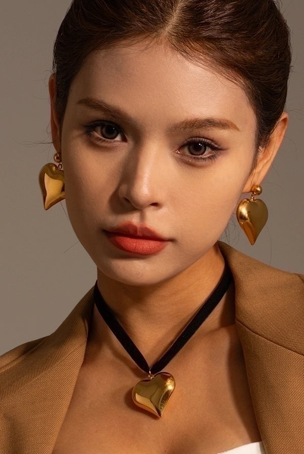 Golden Heart Necklace – 18K Gold-Plated Stainless Steel Pendant with Timeless Love-Bijou Crush