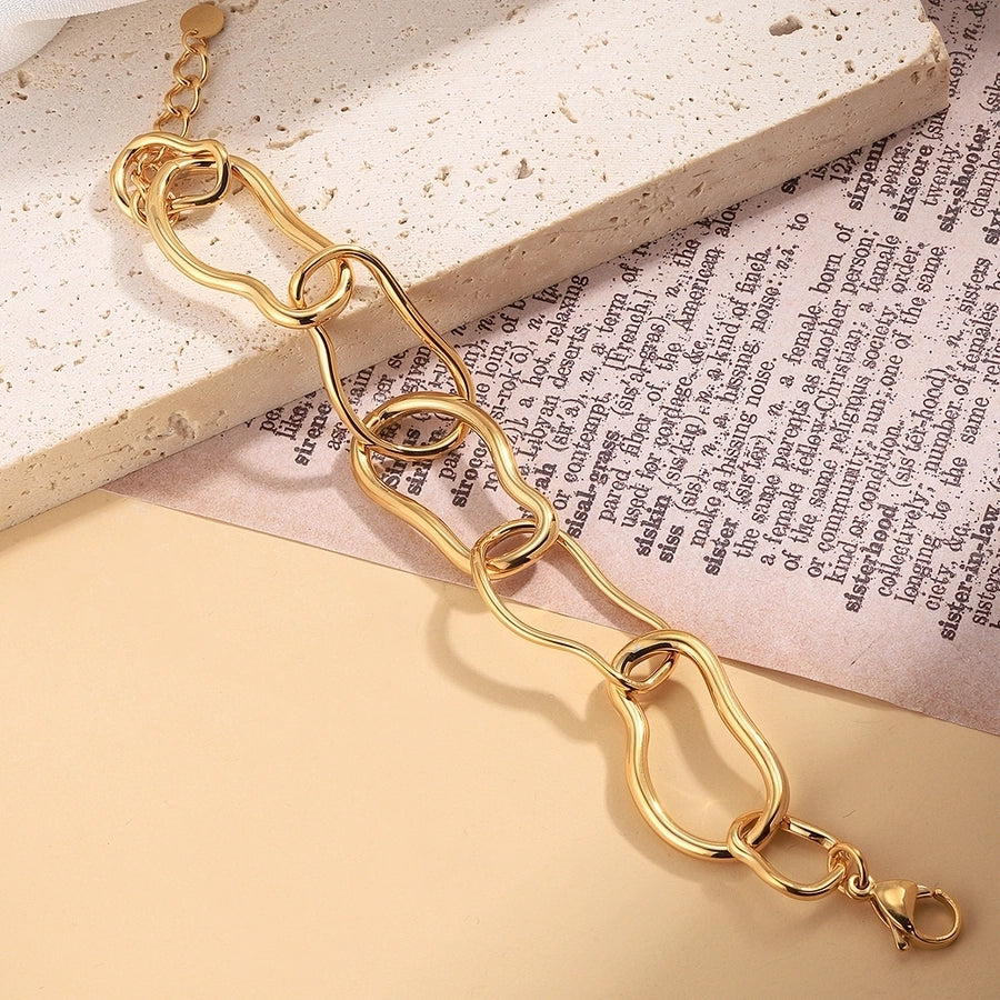 Geo Chic Bracelet – Casual Simple 304 Stainless Steel with 14K Gold Plating-Bijou Crush