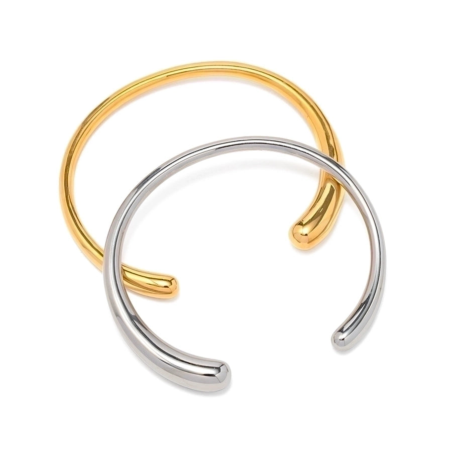 Elegant Solid Color Stainless Steel Cuff Bracelets-Bijou Crush