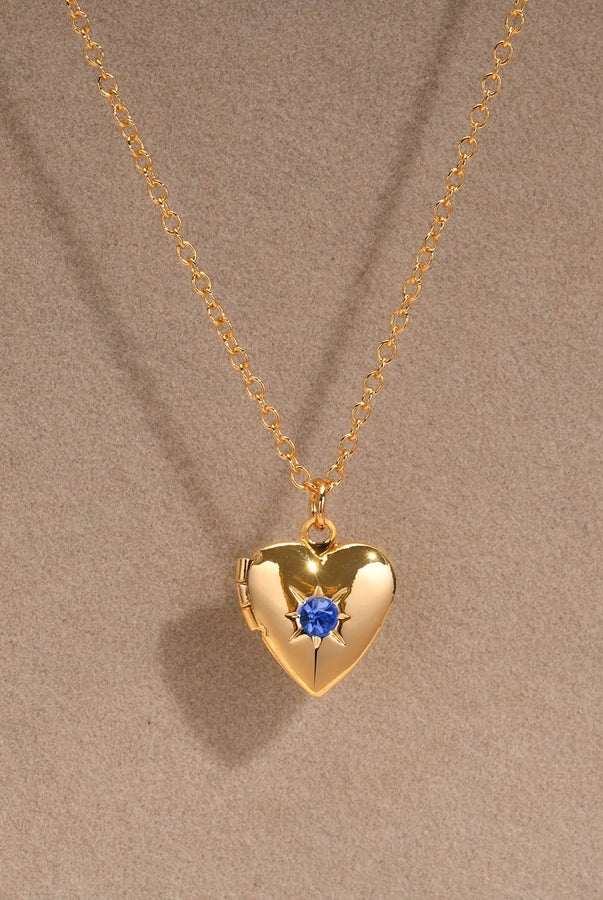 Cute Sweet Heart Shape 201 Stainless Steel Zircon 18K Gold Plated Plating Inlay Necklace-Bijou Crush