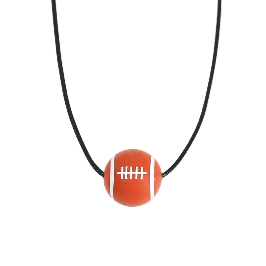 Simple Style Basketball 304 Stainless Steel Silica Gel Pendant Necklace-Bijou Crush