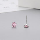 Classic Zircon Round Stud Earrings – 925 Sterling Silver-Bijou Crush