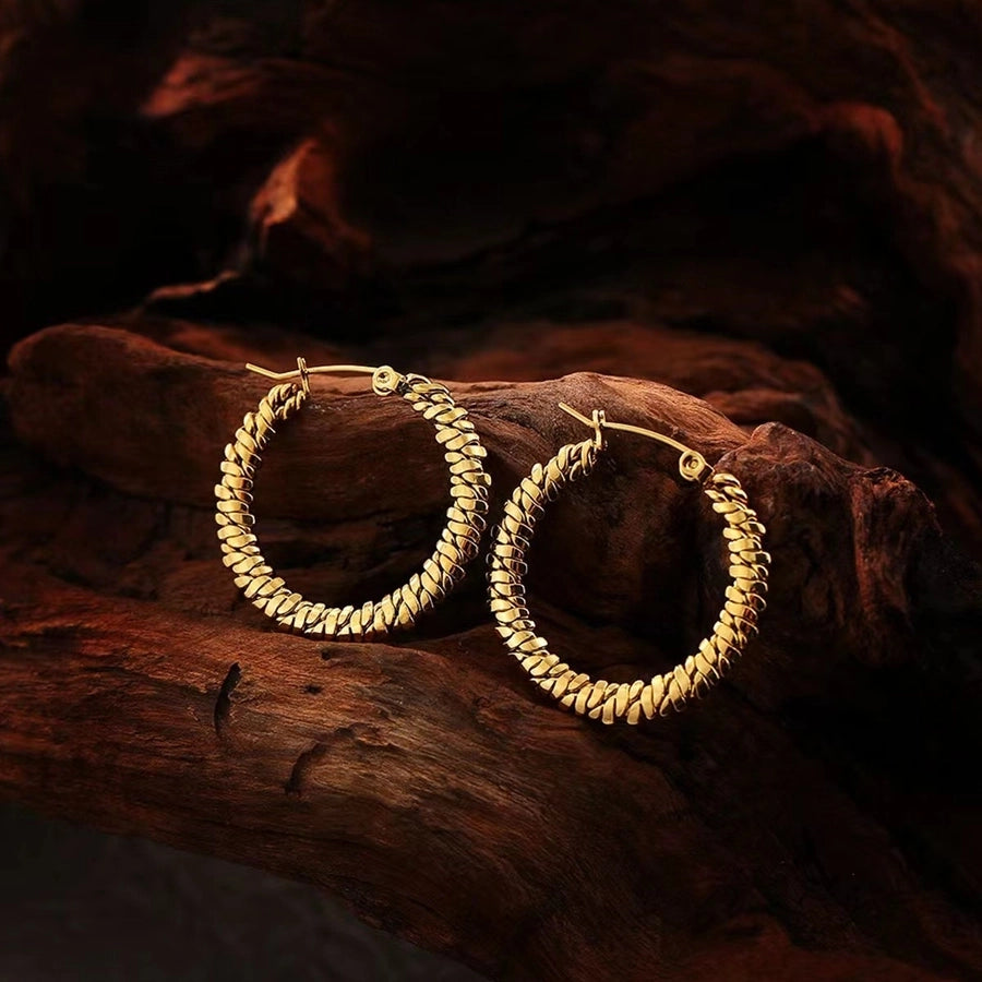 Chic 18K Gold-Plated Stainless Steel Round Earrings – Effortlessly Sleek-Bijou Crush