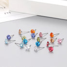 Classic Zircon Round Stud Earrings – 925 Sterling Silver-Bijou Crush