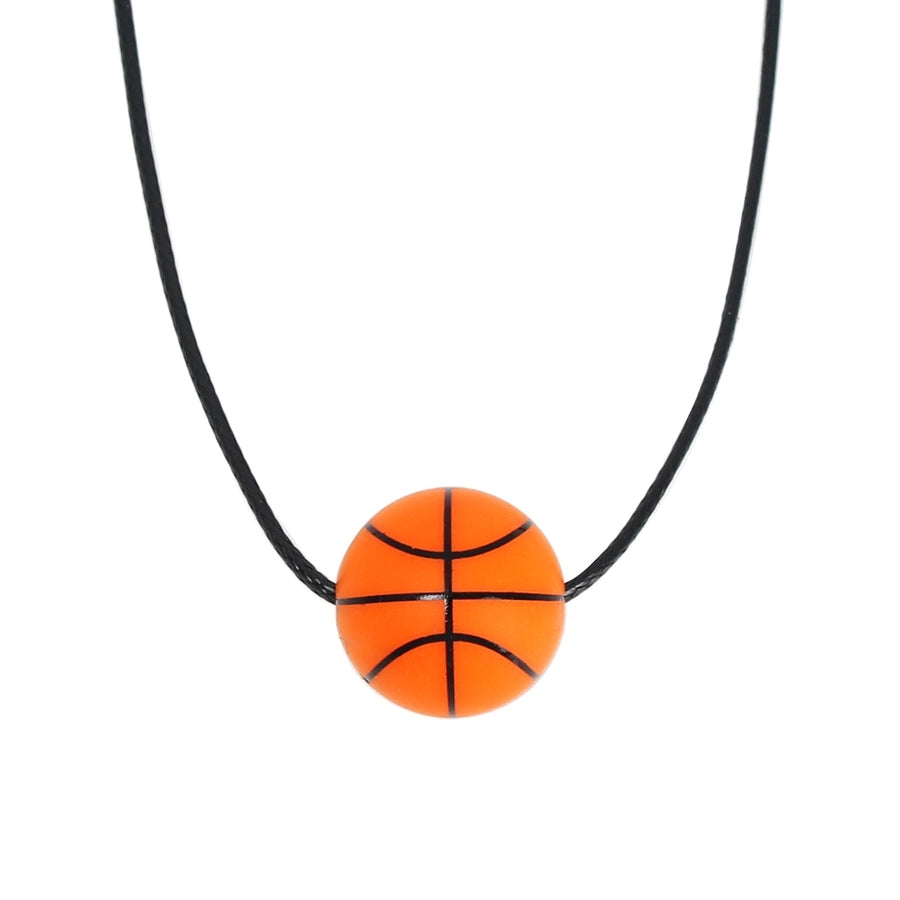 Simple Style Basketball 304 Stainless Steel Silica Gel Pendant Necklace-Bijou Crush