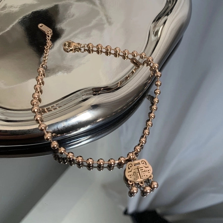 Trendy Letter Anklet in Titanium Steel Finish-Bijou Crush