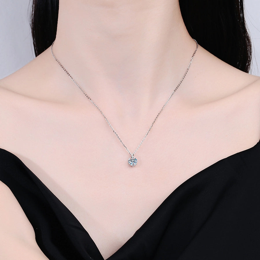 Timeless Sparkle Necklace - 925 Sterling Silver with Moissanite & Luxe Diamond Inlay-Bijou Crush