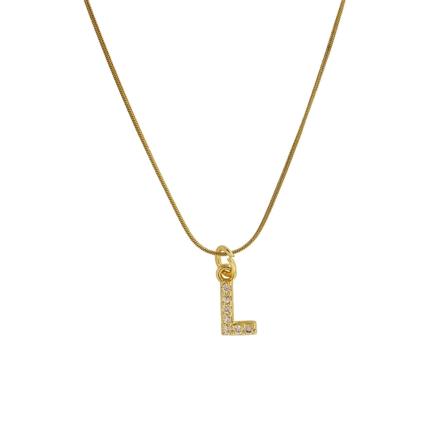 Blingy Letter Charm Snatched Snake Chain Necklace-Bijou Crush