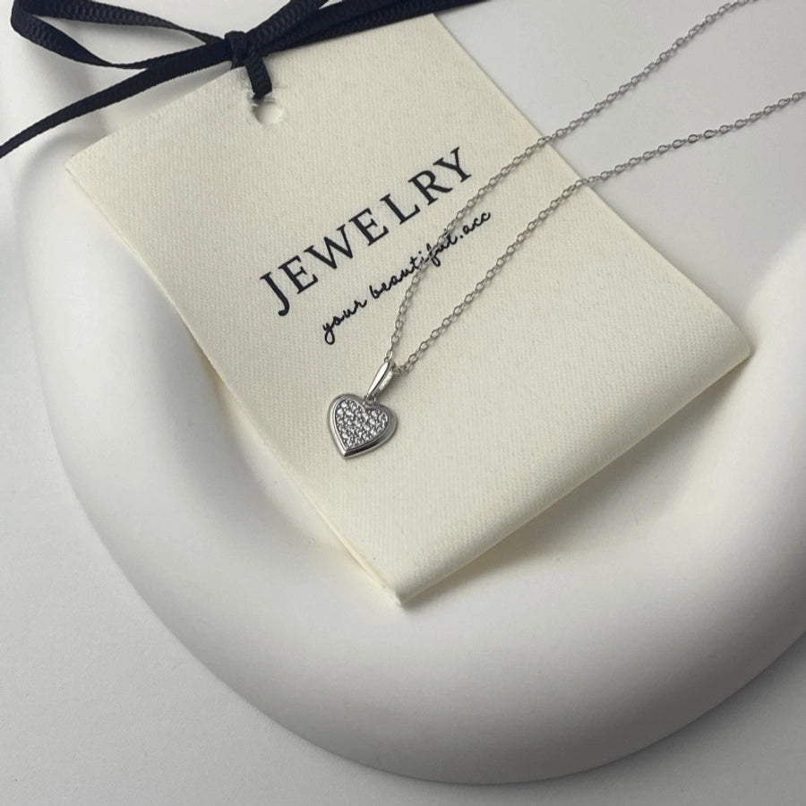 925 Sterling Silver Heart Pendant Necklace-Bijou Crush