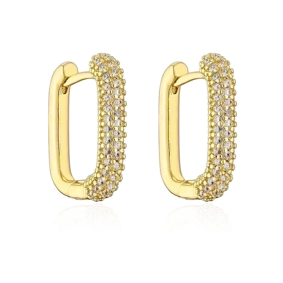 Elegant French Locket Earrings – Gold-Plated Copper Hoops with Zircon Details-Bijou Crush