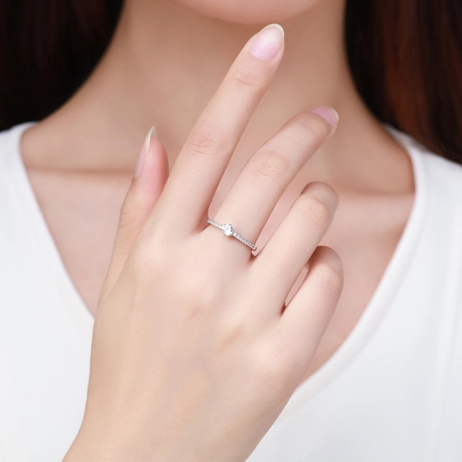 925 Sterling Silver Sparkling Zircon Round Ring-Bijou Crush