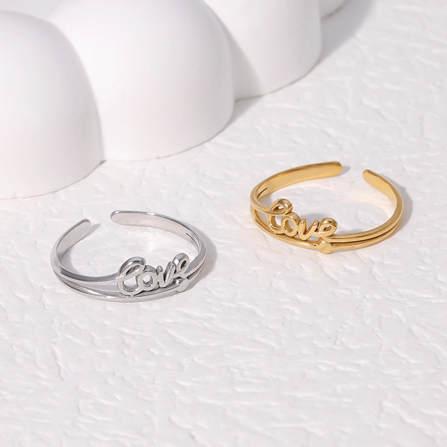 Sweet Love 18K Gold Plated Open Ring – 304 Stainless Steel-Bijou Crush