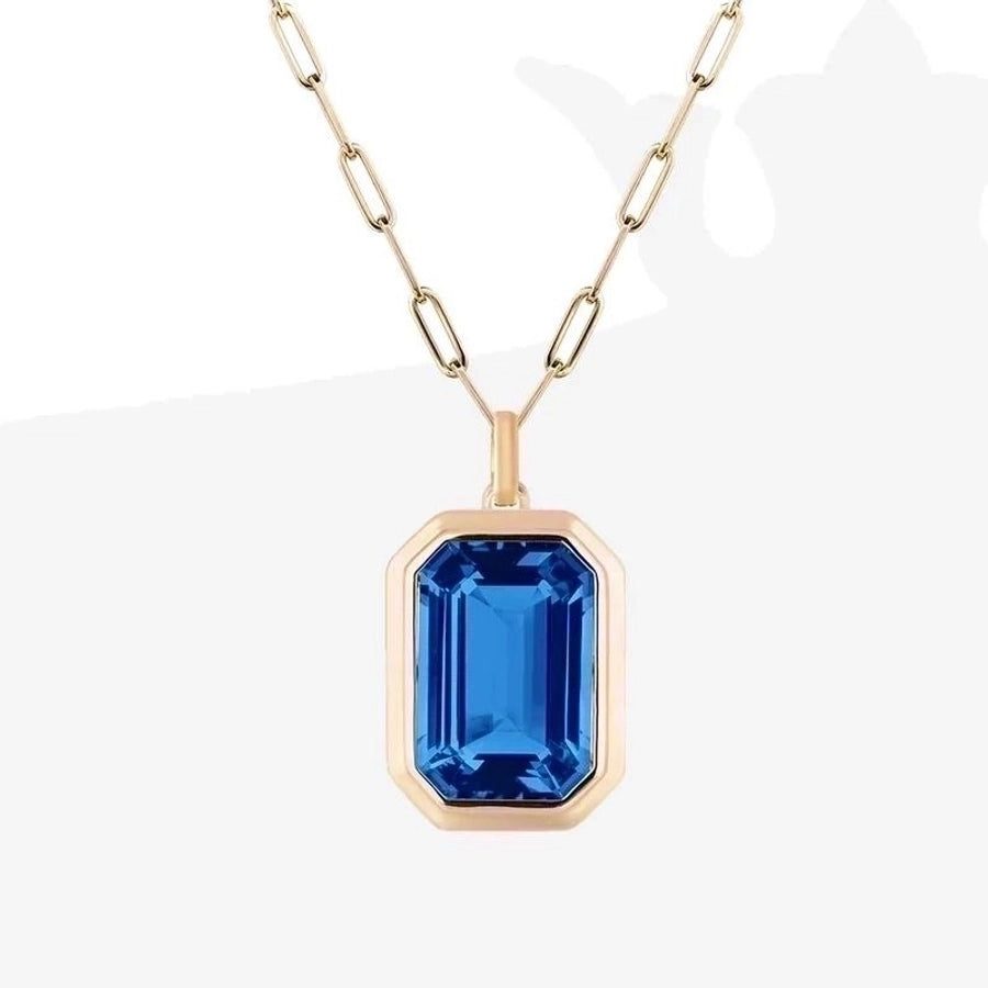 French Classic Square Pendant Necklace – 304 Stainless Steel with Zircon Inlay-Bijou Crush