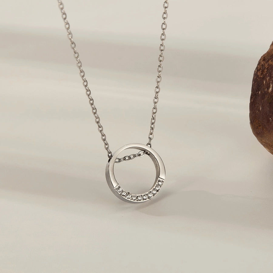 French Style Geometric Necklace – Sleek 304 Stainless Steel Charm-Bijou Crush