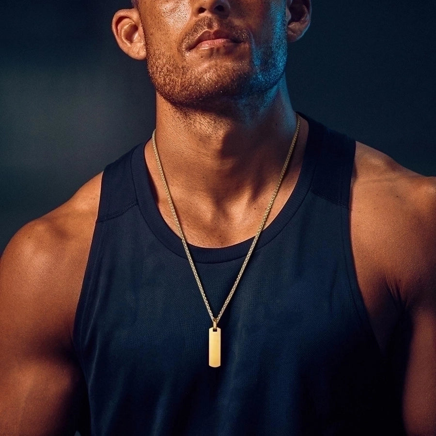 304 Stainless Steel Simple Style Polishing Square Men's Necklace-Bijou Crush