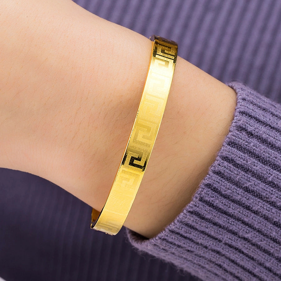 Retro Circle Copper Plating Bangle Bracelet-Bijou Crush