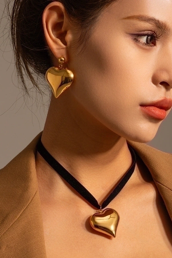 Golden Heart Necklace – 18K Gold-Plated Stainless Steel Pendant with Timeless Love-Bijou Crush