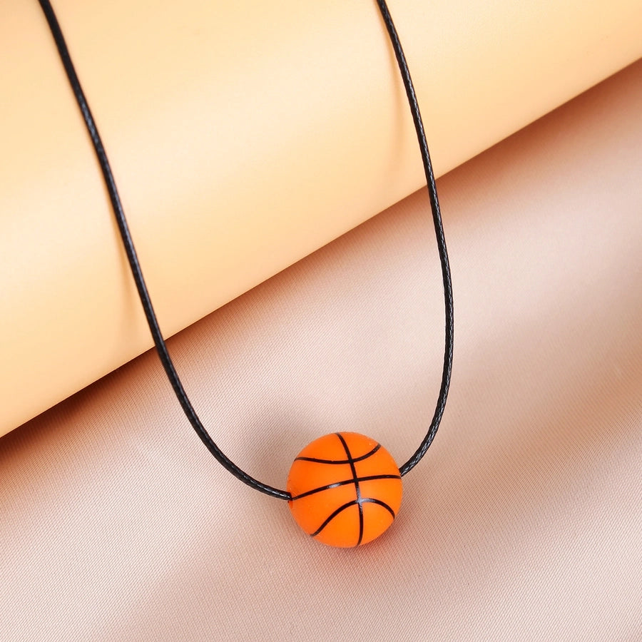 Simple Style Basketball 304 Stainless Steel Silica Gel Pendant Necklace-Bijou Crush