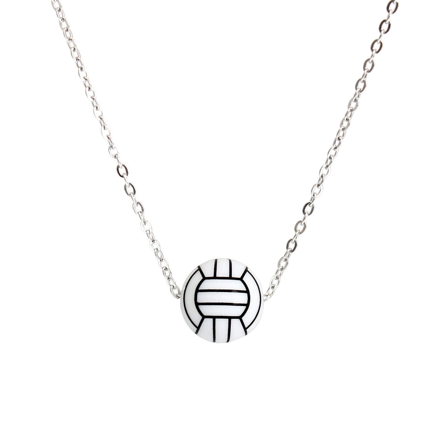 Simple Style Basketball 304 Stainless Steel Silica Gel Pendant Necklace-Bijou Crush