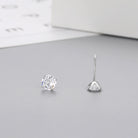 Classic Zircon Round Stud Earrings – 925 Sterling Silver-Bijou Crush