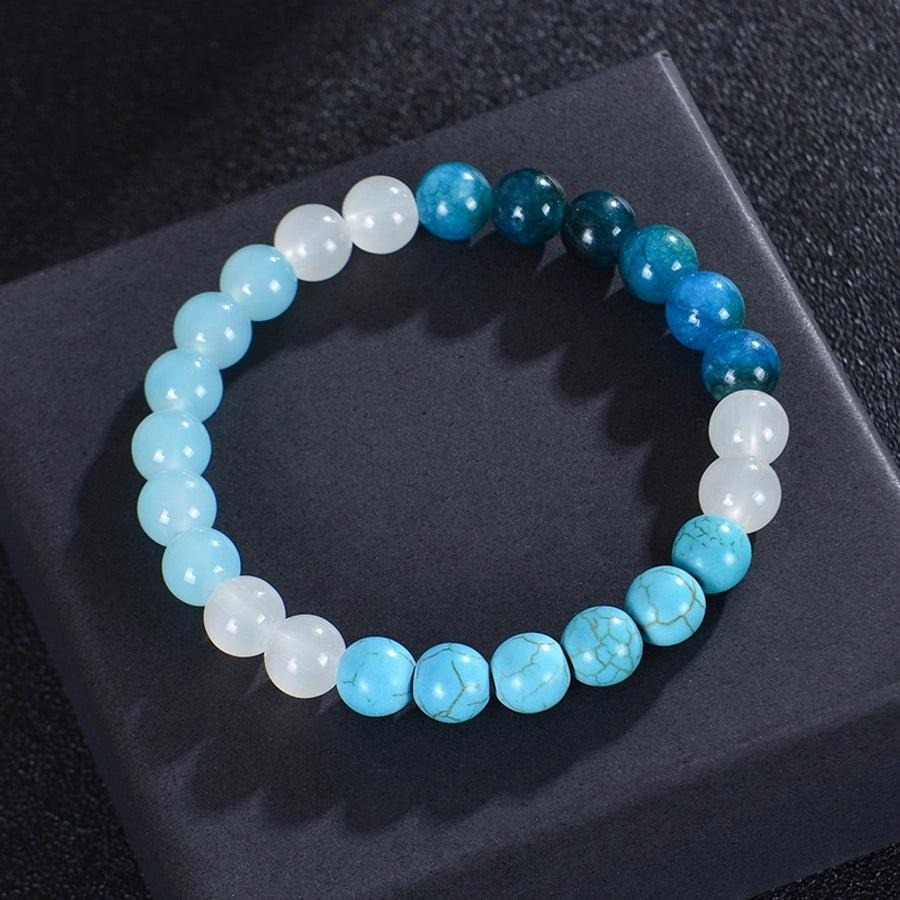 Handmade Natural Stone Bracelet – Timeless Round Gem Elegance-Bijou Crush